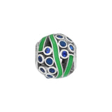 Ocean Life Charms Bracelet Beads Green Enamel & CZ 925 Sterling Silver