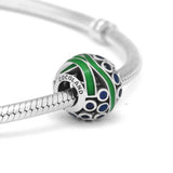 Ocean Life Charms Bracelet Beads Green Enamel & CZ 925 Sterling Silver