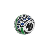 Ocean Life Charms Bracelet Beads Green Enamel & CZ 925 Sterling Silver