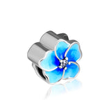 Orchid Beads with Lavend Enamel & CZ 925 Sterling Silver