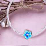 Orchid Beads with Lavend Enamel & CZ 925 Sterling Silver