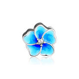 Orchid Beads with Lavend Enamel & CZ 925 Sterling Silver