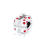 Sparkling Star Beads with Red Enamel 925 Sterling Silver Jewelry