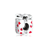 Sparkling Star Beads with Red Enamel 925 Sterling Silver Jewelry