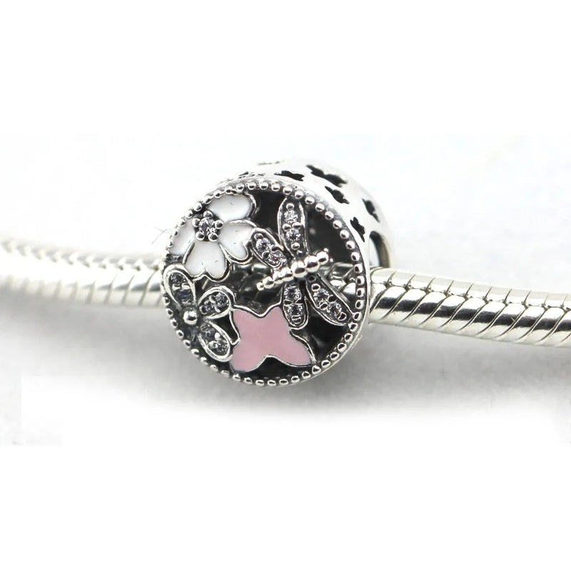 Springtime Openwork Beads 925 Sterling Silver Charms