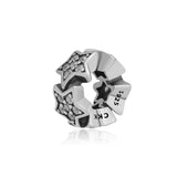 Star Beads with Clear CZ 925 Sterling Silver Charms Bracelet