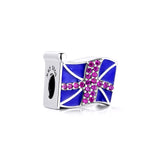 Flag Beads 925 Sterling Silver Charms Bracelet Jewelry