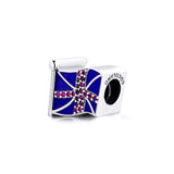 Flag Beads 925 Sterling Silver Charms Bracelet Jewelry