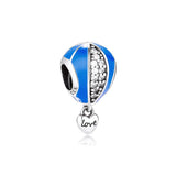Charms Bracelets Beads with Enamel & Clear CZ 925 Sterling Silver