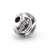 925 Sterling Silver Charm Beads with Cubic Zirconia for Essence Bracelets