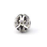 925 Sterling Silver Charm Beads with Cubic Zirconia for Essence Bracelets