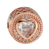 Compassion Charms for Essence Bracelets with Rose & Clear CZ Beads