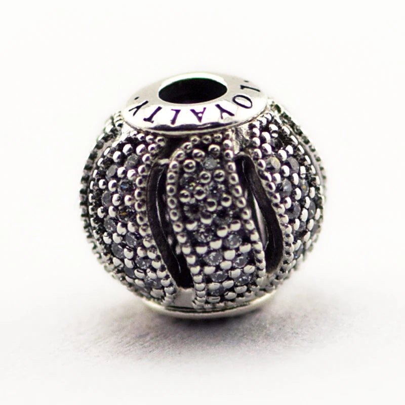 925 Silver Loyalty Charm Bead with Cubic Zirconia for Essence Bracelets