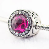 925 Silver Red CZ Passion Charm Bead for Essence Bracelets