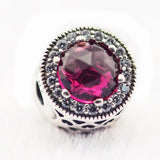 925 Silver Red CZ Passion Charm Bead for Essence Bracelets