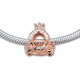 925 Silver Crown O Rose Charms for Europe Beads Bracelet