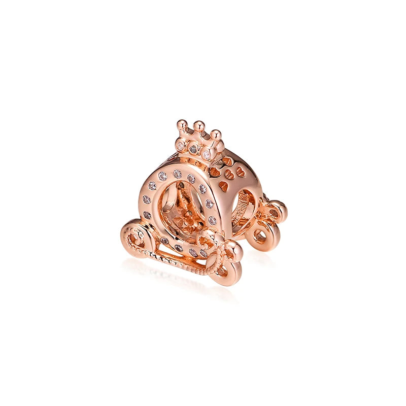 925 Silver Crown O Rose Charms for Europe Beads Bracelet