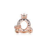 925 Silver Crown O Rose Charms for Europe Beads Bracelet