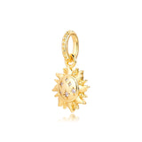 925 Sterling Silver Sparkling Sun Charm for Europe Beads Bracelets