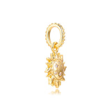 925 Sterling Silver Sparkling Sun Charm for Europe Beads Bracelets