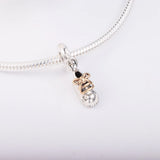 European Beads Bracelet 925 Sterling Silver Baby Shoe Dangle Charm