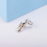 European Beads Bracelet 925 Sterling Silver Baby Shoe Dangle Charm