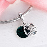 Christmas Mistletoe Dangle Charm for Europe Beads Bracelets