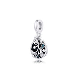 Christmas Mistletoe Dangle Charm for Europe Beads Bracelets