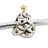 Festive Tree Charms 925 Sterling Silver Jewelry Real Golden