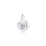 Heart Locket Charms 925 Silver for Europe Beads Bracelets