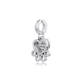 925 Sterling Silver Heart Dangle Charms for Bracelets