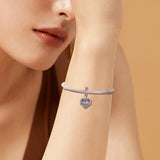 Heart & Mum Dangle Charms for Europe Beads Bracelets
