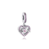 Heart & Mum Dangle Charms for Europe Beads Bracelets