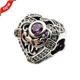 Opulent Heart Charms 925 Silver Beads Bracelet European Style