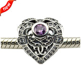 Opulent Heart Charms 925 Silver Beads Bracelet European Style