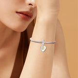 Two-tone Family Tree & Heart Dangle Charms 925 Silver Bracelet Beads