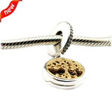 925 Sterling Silver Family Roots Bracelet Charms With Clear CZ