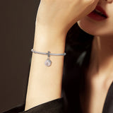 Moon and Star Beads with Clear Crystal 925 Sterling Silver Charms
