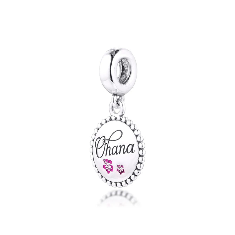 Europe Bracelets Ohana Charms 925 Sterling Silver Jewelry Beads