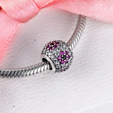 925 Silver Pave Ball Beads Charms for Europe Bracelets