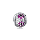 925 Silver Pave Ball Beads Charms for Europe Bracelets
