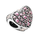 Europe Pink Heart Silver Beads 925 Sterling Silver Charms DIY Jewelry