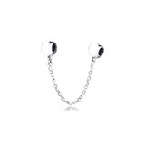 925 Sterling Silver Safety Chain Beads for Europe Charms Bracelets