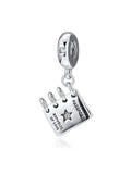 Europe Charms Bracelet Sterling Silver Passport Bead with CZ
