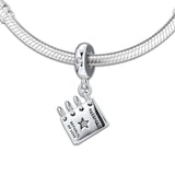 Europe Charms Bracelet Sterling Silver Passport Bead with CZ