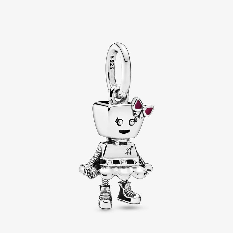 Sterling Silver Bella Bot Dangle Bead for Europe Charms Bracelets