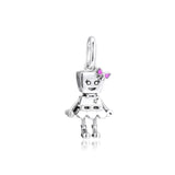 Sterling Silver Bella Bot Dangle Bead for Europe Charms Bracelets