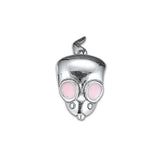 925 Silver Pink Enamel Mouse Charm Bead for Bracelet
