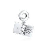 925 Silver Republic of Love Passport Dangle Bead for Europe Charms Bracelet