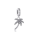925 Silver Palm Tree Dangle Bead for European Charm Bracelets